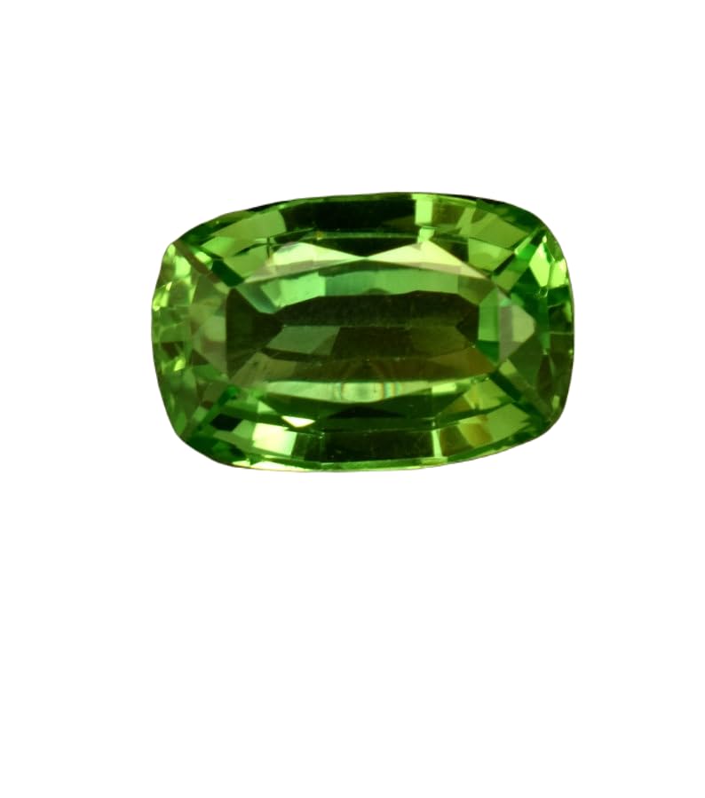 Saphir vert naturel de 13x8x6 mm taillé en coussin pour création de bijoux uniques