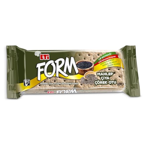 Eti Form Mahlepli Çiyalı ve Çörek Otlu Kepekli Bisküvi 40 g x 24 Adet