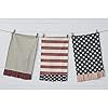Orchid ivy set of 3 vintage cotton american flag decorative tea towels red white and blue patriotic americana farmhouse country kitchen dish cloth decor  urban country home decor