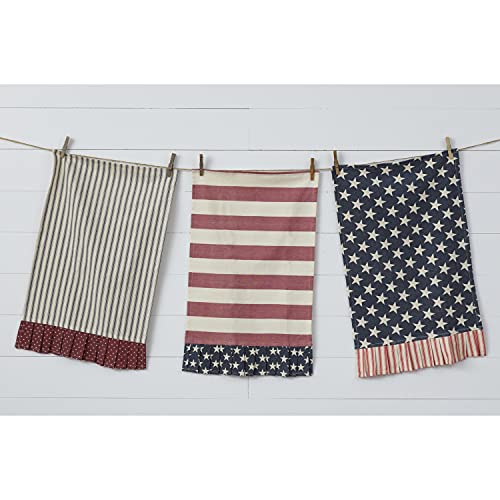 Orchid & Ivy Set of 3 Vintage Cotton American Flag...