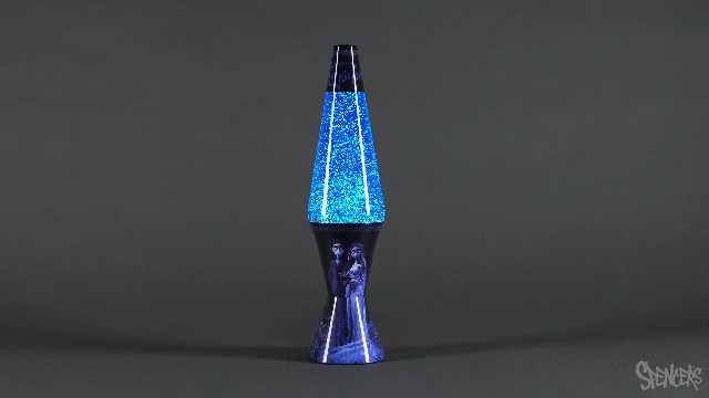 Image of Spencer Gifts Lava Lamp - 17 inch Corpse Bride - The Original Motion Lamp - Blue Glitter Wax and Blue Liquid with Corpse Bride Image Printed Base Exclusive