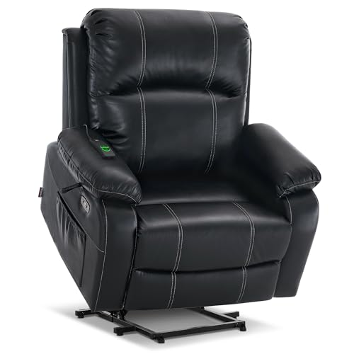 Sillón Power Lift Piel Sintética Negro miniatura 1