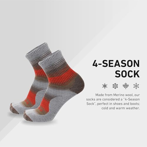 Image of GRIP6 Wool Micro-Crew Socks: Lightweight Wool Socks for Hiking, All Day Comfort - Wicking Crew Socks for Men and Women