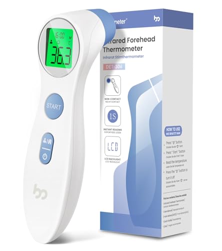 Thermomètre Frontal Bebe et Adultes, Thermometre Medical Numérique sans Contact pour la Fièvre, Thermomètre Infrarouge précis Instantané à l'opération...