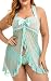 Plus Size Lingerie Babydoll Set for Women(3XL,Light Green)
