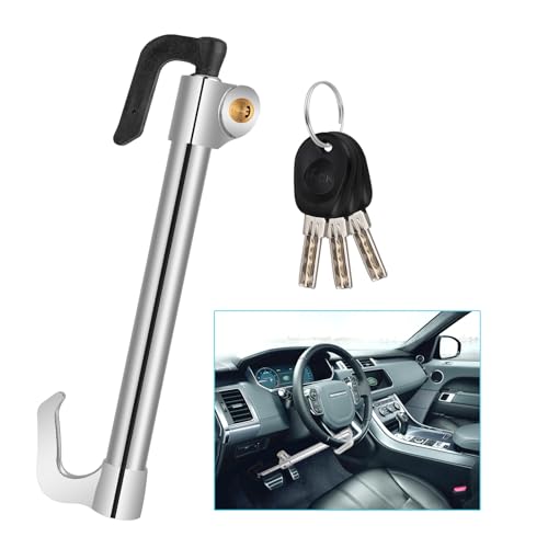 Bloqueo Antirrobo para Volante - Cerradura de Seguridad Con 3 Llaves para Vehículos, Van, Camiones, Barcos, SUV