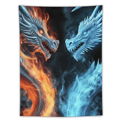 Tapisserie d'art abstrait dragon tenture murale grand format pour deco salon et dortoir