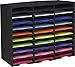 Storex 30-Compartment Literature Organizer, 31.38 x 14.13 x 25.5 Inches, Black (61419U01C)