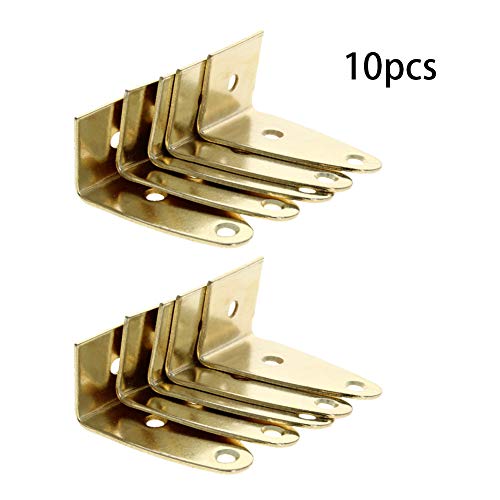 Image of MroMax Picture Photo Frame Metal Brace Bracket Hanger Gold Tone 27 x 26 x 42mm /1.06 x 1.02 x 1.65-inch Small 10pcs