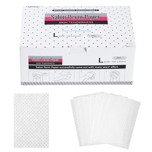 YBEATY 1000 Sheets Disposable Salon Perm Paper Breathable Hair Perm Paper 3.9 × 2.5 inches Regular Perms End Home Salon Tool for Hair Shop Professional Stylist For Hot Cold Curling Styling