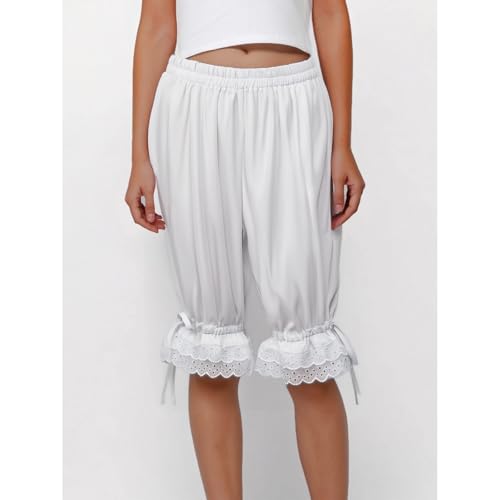 Oplxuo Women Lolita Bloomer Victorian Steampunk Bloomers Pants Knee Length Renaissance Knickers Pants2