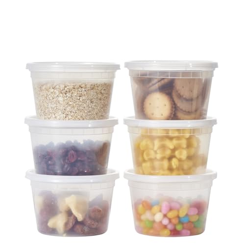 Jaluxing 16 oz. Plastic Deli Containers With Lids...