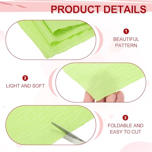 Image of MECCANIXITY Crepe Paper Roll 8.2ft Long 13 Inch Wide for Wedding Ceremony Various Large Festivals Decoration, Fruit Green