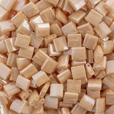Miyuki TILA Beads 5x5mm 2 Hole TL0593 Light Caramel Opaque Ceylon 250Gms Bulk Bag of Japanese Glass Beads