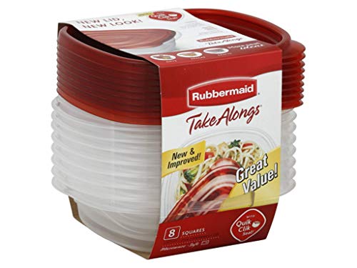 Rubbermaid 7F58 8-Piece TakeAlongs Food Storage Container Set, Sandwich, Red - image 1