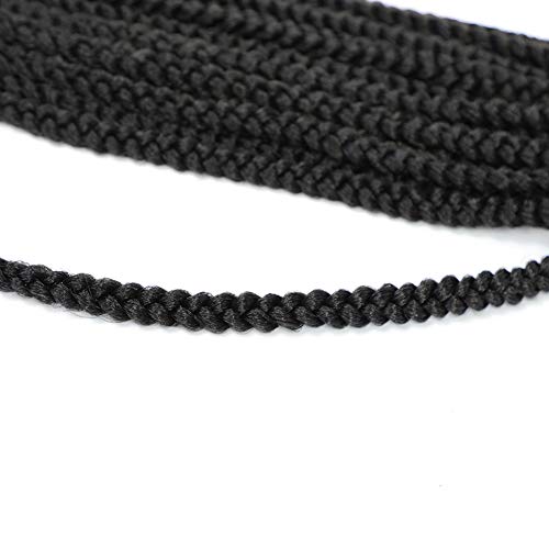 7 Packs 18 Inch Medium Crochet Box Braids Box Braids Crochet Hair Extensions 3X Box Braided Crochet Hair Kanekalon Synthetic Braiding Hair 24 Strands/Pack (1B) #TOP6