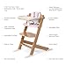 Cowiewie Natural Wooden High Chair for Babies & Toddlers 3-Tier Remove Adjustable Tray and Highchair with Cushions, Easy to Clean, Portable. (Pink)