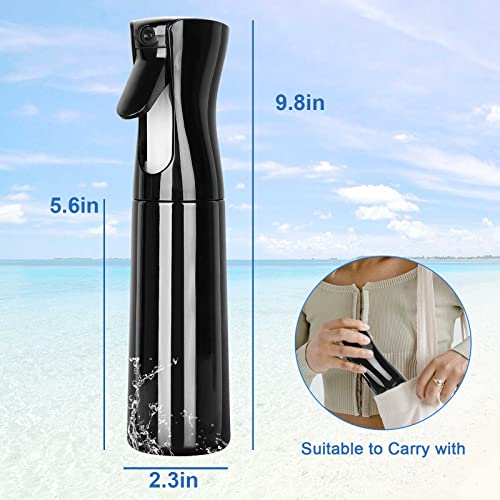 Tranchou Hair Spray Bottle, 10Oz/300Ml Mister Spray Bottle Fine Mist Water Spray Bottle For Hair Styling, Plants, Cleaning, Pets, Misting & Skin Care(Black) #TOP3