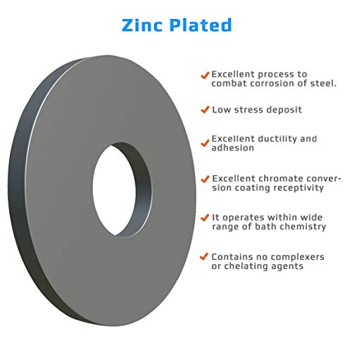 M4 Flat Penny Washer (Pack of 100) Large OD Plain Wide Round Metal Alloy Steel Washers for Screws - Image 2