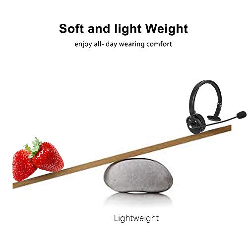 Raopingx Trucker Bluetooth Headset Wireless Headset With Mic Over The Head Headset On Ear Car Earphones Office Earpiece For Cell Phone Bluetooth V2.1 Compatible For Ios & Android #TOP4