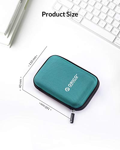 ORICO Hard Drive Case 2.5 inch External Drive Storage Carrying Bag Waterproof Shockproof with Inner Size 5.5x3.5x1.0inch for Organizing HDD and Electronic Accessories, Blue(PHD-25)