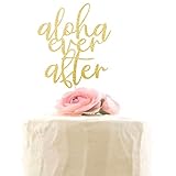 Aloha Ever after Cake Topper, Hawaiian Cake Decor for Wedding/Engagement/Bridal Shower, Rustic Party