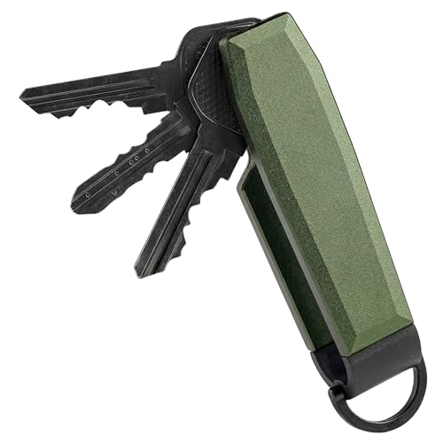 CAXGEK Key Organiser 75mm Aluminium Key Holder Compact Design with Easy Access Green.
