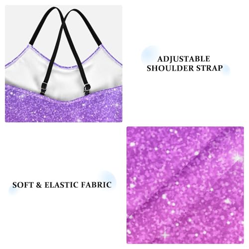 CHIFIGNO Gradient Purple Pink Color Swimwear for Girls, One Piece Bathing Suit for Girls Sport Summer Beach Swimwear for 7-8 Years Old3