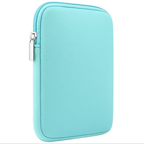 7-8 Inch Tablet Carrying Sleeve Bag, HannyBoo Protective Neoprene Zipper Case Cover for iPad Mini 4 3 2 1, Galaxy Tab A 8.0, NeuTab 7" - Light BLUE