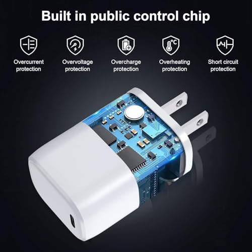 Image of [2 Pack] USB-C Wall Charger, 20W USB-C Power Adapter Replacement for Phone 17 /16 /15 /14 /13 /15 Pro /Pro Max /Plus /XS /XR /X,Galaxy, Pixel,i Pad and More