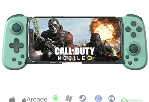 Wireless Controller for iPhone 17/Android/PC/iPad/Tablet/APPL Arcade MFi Games/Switch/PS4, Support Streaming on PS5/Xbox/PC Console, Cloud Gaming Gamepad Joystick - Turbo/6-Axis Gyro/Dual Motors - Green