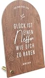 Neffe Geschenk personalisierbar - Glück ist Holzbild Zeichnung - Neffe Geschenk, Neffe Geburtstagsgeschenk, Bester Neffe der Welt, Geburtstagsgeschenk für Neffe, Geschenk Neffe, Geschenke Neffe