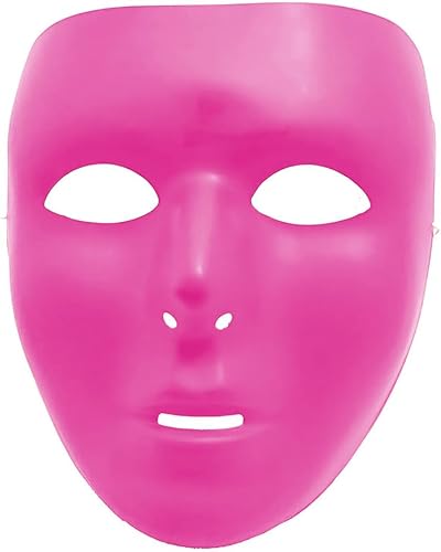 Amscan Máscara facial completa de plástico de color sólido 6 14 x 7 34 pulgadas rosa