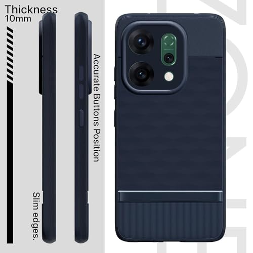 Image of amazon basics Shockproof Case for Oppo Reno14 Pro 5G | Full Camera Protection | TPU Flexible Back Cover for Oppo Reno14 Pro 5G (Steel Blue)