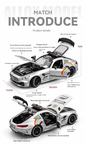 Image of 1:24 Big Size Mercedes-Benz F1 Safety car Scale Model Car - Exclusive Alloy Metal Pull Back Die Cast Car Toy with Openable Doors, Light & Music - Best Gifts【Colors as Per Stock】