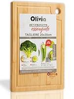IPEA Tagliere Rettangolare in Legno per Verdure, Salame - 30 x 20 CM - Tagliere da Cucina Multiuso per Tagliare e Servire Antipasti, Pane, Frutta, Formaggi - Vassoio in Bamb&ugrave; per Casa con Occhiello