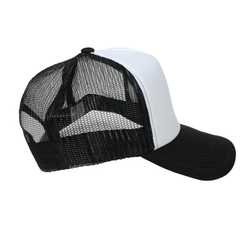 Image of TZ Promise Men Women Foam Trucker Hat Mesh Cap Solid Colors Lightweight with Adjustable Snapback Collection
