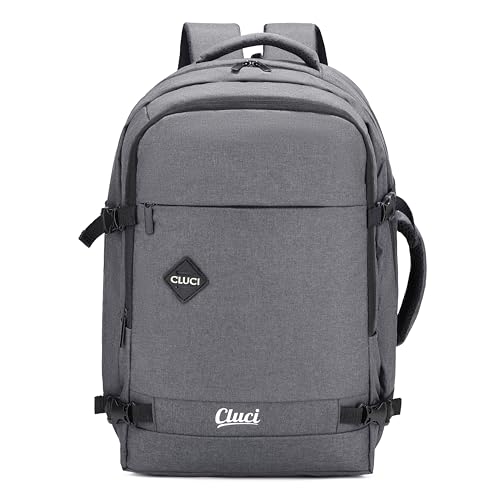 Image of By CLUCI Cabin Size Travel Backpack for Men & Women | 18-Inch Laptop Bag Rucksack | Water-Resistant Daypack with Trolley Sleeve for Flight, Office, & Weekend Trips