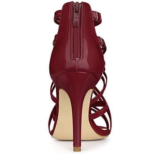 Allegra K Women's Open Toe Strappy Stiletto Heel Lace Up Sandals4