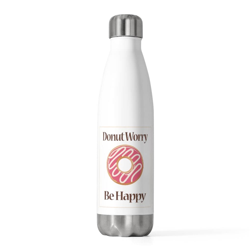 20oz Insulated Bottle Donut Worry Be Happy Sweet Pink Doughnut Men Women  20oz : Amazon.sg: Home