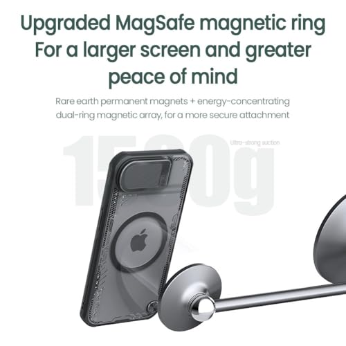 Image of Nillkin Case for Apple iPhone 16E / 17E (6.1 inch Inch) Iceblade Prop Case with Mag Safe Magnetic Features Corner Air Bags + Aluminium Camera Protect Stand Scratch & dust Proof Black