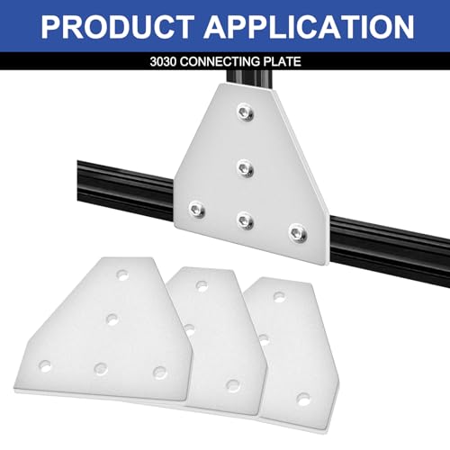 Image of 12pcs 3030 Brackets T Plate Connector Joint Plate T Slot Hardware V Slot Accessories 3030 Aluminum Extrusion Bracket Silver