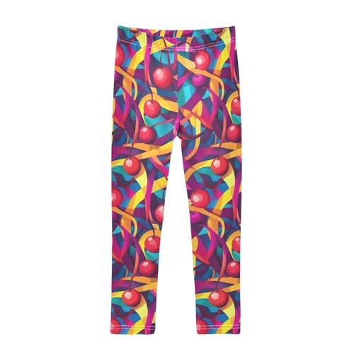 KLL Cherry Illustration Toddler Baby Girl Legging Comfortable High Waisted Leg Yoga Pants Running