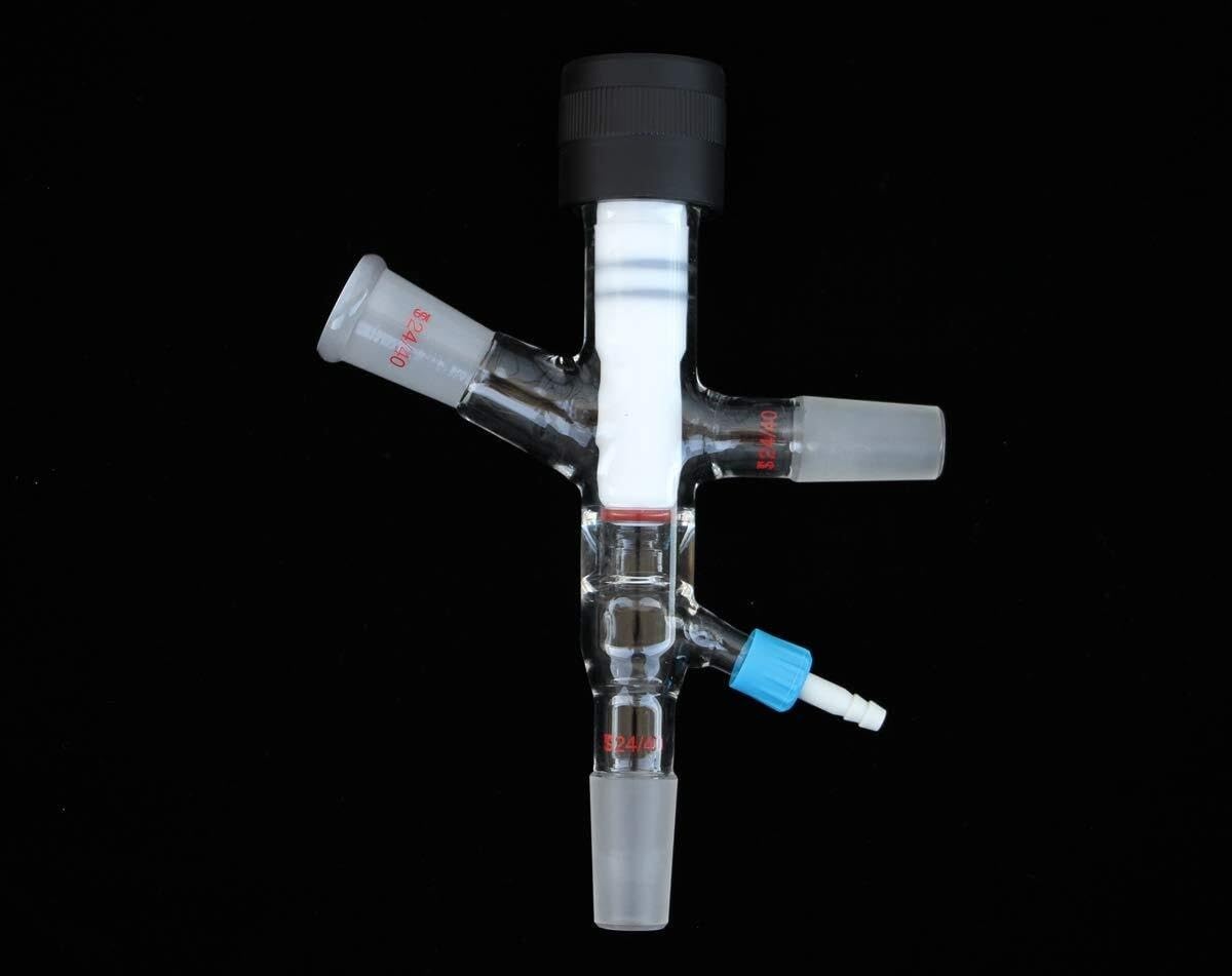 Juntas adaptadoras de corte de vacío de vidrio 24/40 y GL14, 60 grados for cabezal de destilación de recorrido corto