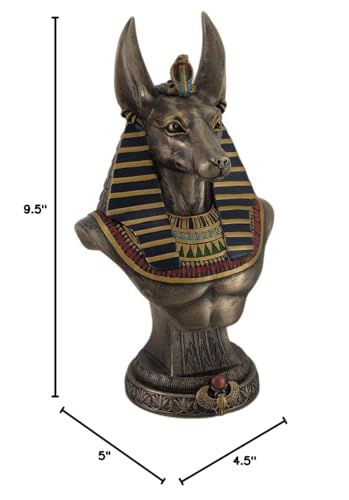 Busto Estatua Anubis Egipcio Acabado Bronce miniatura 3