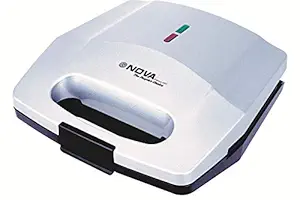 KT TRADERS NOVA 2 in 1 NSM-2420 Sandwich Snack Maker Grill and Toast 700 WATTS (Grey)