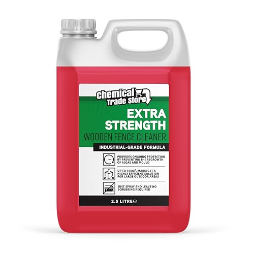 Chemical Trade Store - Wooden Fence Cleaner Concentrate 2.5L - Antibacterial Spray & Leave Formula - Covers Up to 150m - Removes Algae Mould & Dirt for a Long-Lasting Clean