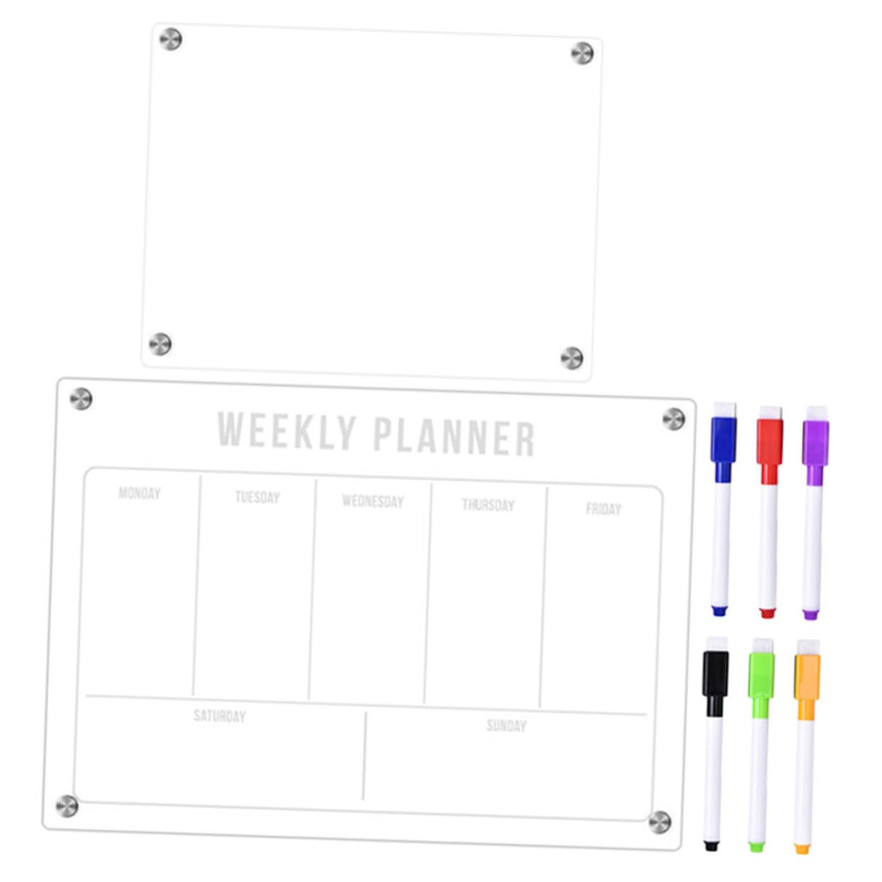 Artibetter Magnetische Whiteboard-tafel für Kühlschrank Acryl-notiztafel Abwischbares Terminplan-whiteboard Stundenplan-magnet To-do-listen-tafel Küche und Büro Geeignet
