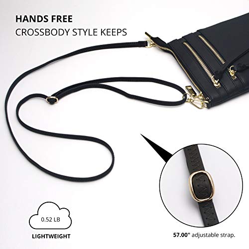 Bveyzi Women's Small Crossbody Purse Multi-Pocket Lightweight Crossover Travel Bag Over The Shoulder with Extra Long Strap3