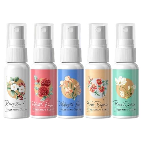 Set of 5 Perfume Spray, Long Lasting Fragrance Spray for Women Eau De Perfume Collection, Day Night Wear, Romantic Appeal With Travel Friendly Function, Use for Dating, Wedding, Party, Outdoor Event